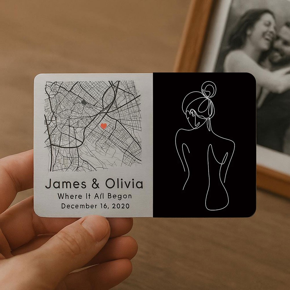 Custom Metal Spicy Wallet Card with Address of Love for Husband Boyfriend