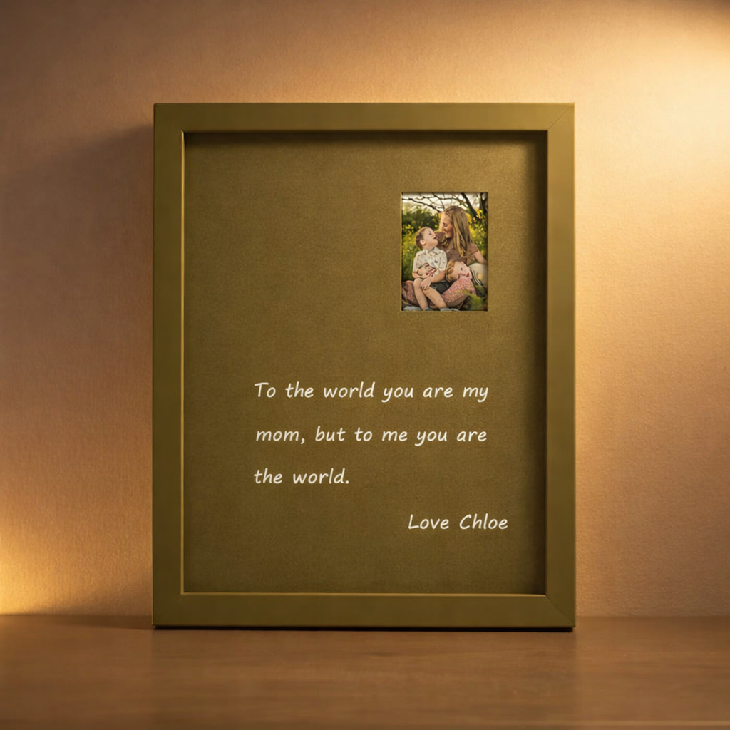 Mother's Day Photo Engraving Frame Custom Monochrome Picture Frame Minimalist Style Custom Monochromatic Photo Frame Modern Colorful Off Center Wall Decor