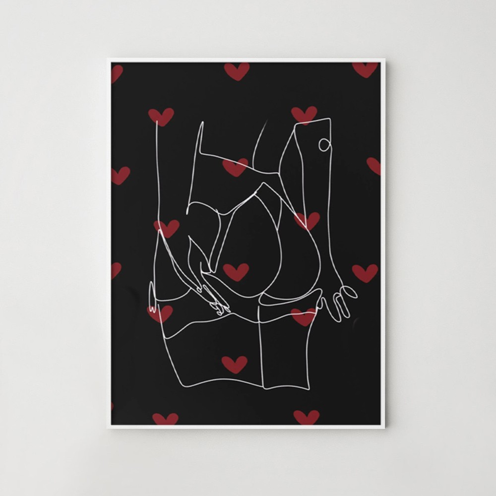 Custom Spicy Intimate Line Portrait Wall Art Home Decor