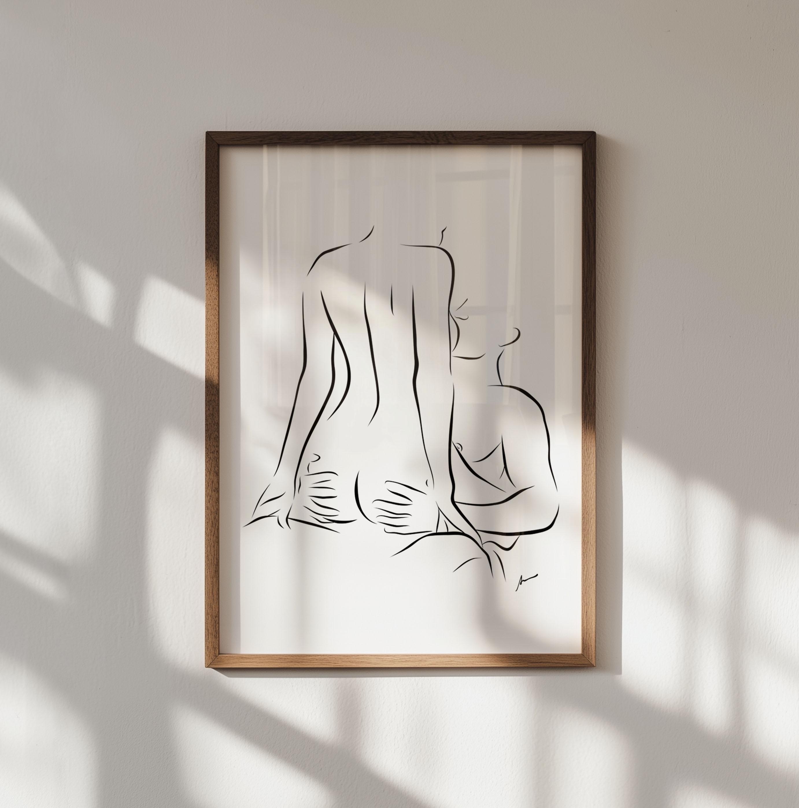 Custom Spicy Intimate Line Portrait Wall Art Home Decor