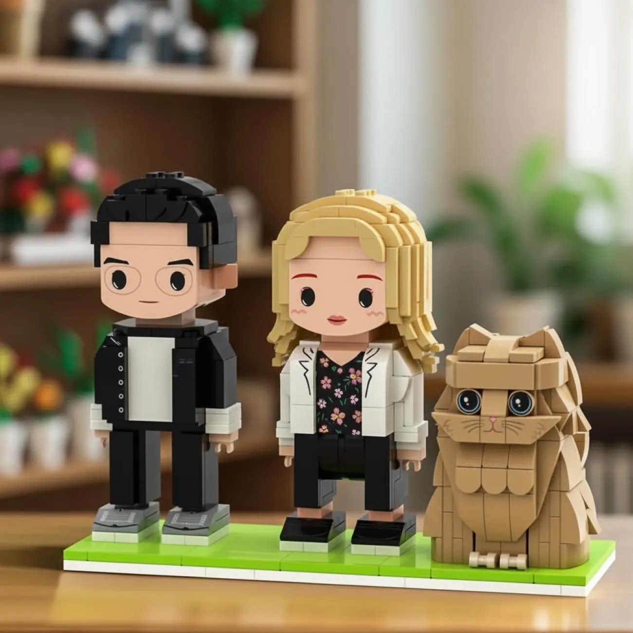 Personalized Brick Figures With Pets Best Christmas Gift For Family