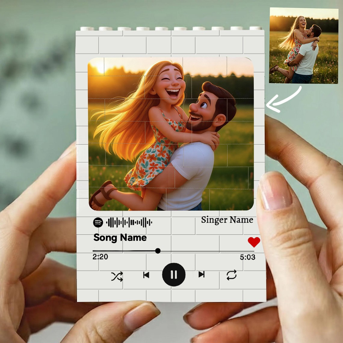 Personalized 3D Cartoon Portrait Puzzle Blocks Gift For Valentine's Day