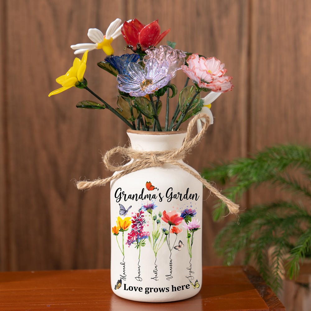 Custom Glass Birth Month Flower Gift For Mom Grandma Mother's Day Gift