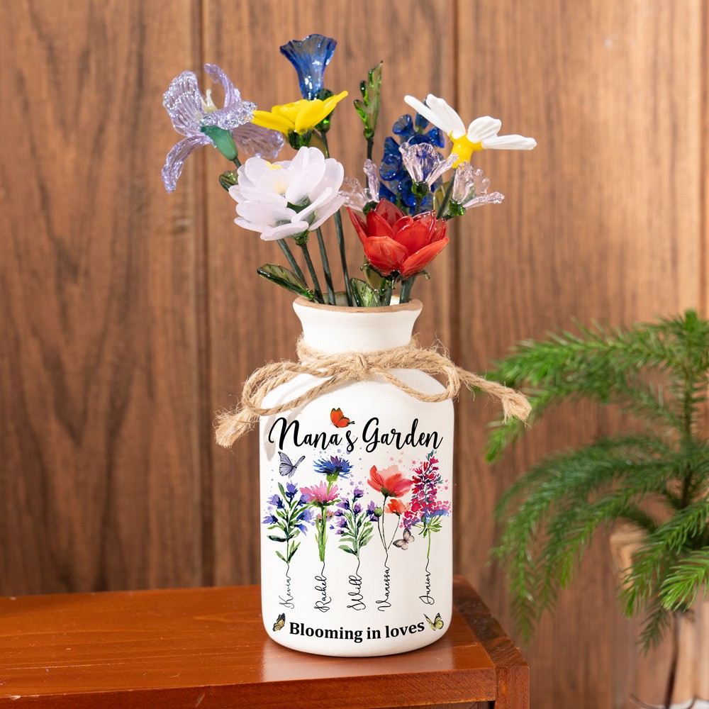 Custom Glass Birth Month Flower Gift For Mom Grandma Mother's Day Gift