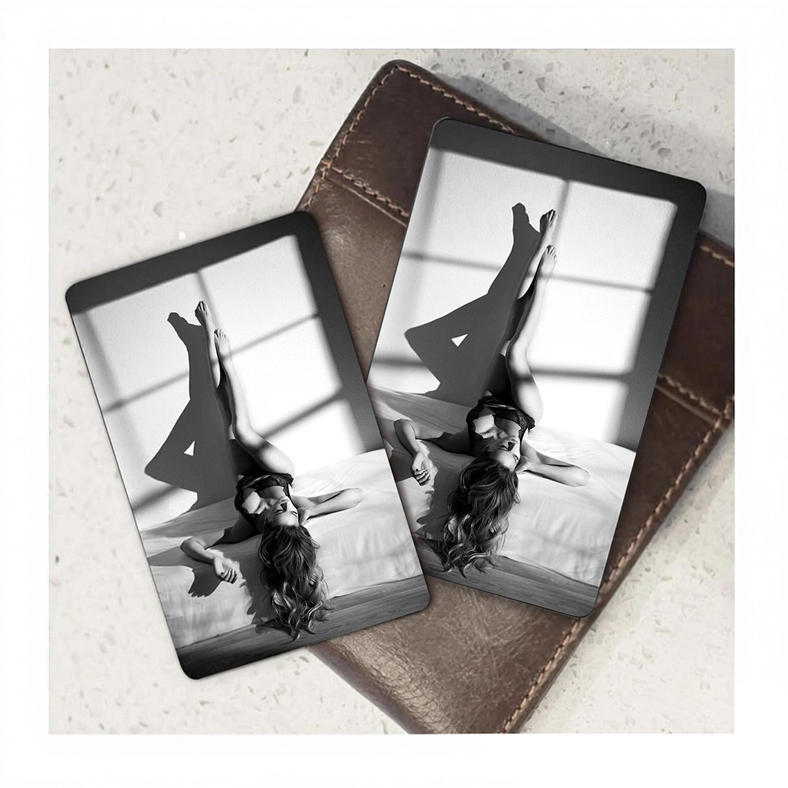 Custom Boudoir Metal Wallet Card with Your Photo for Husband Boyfriend