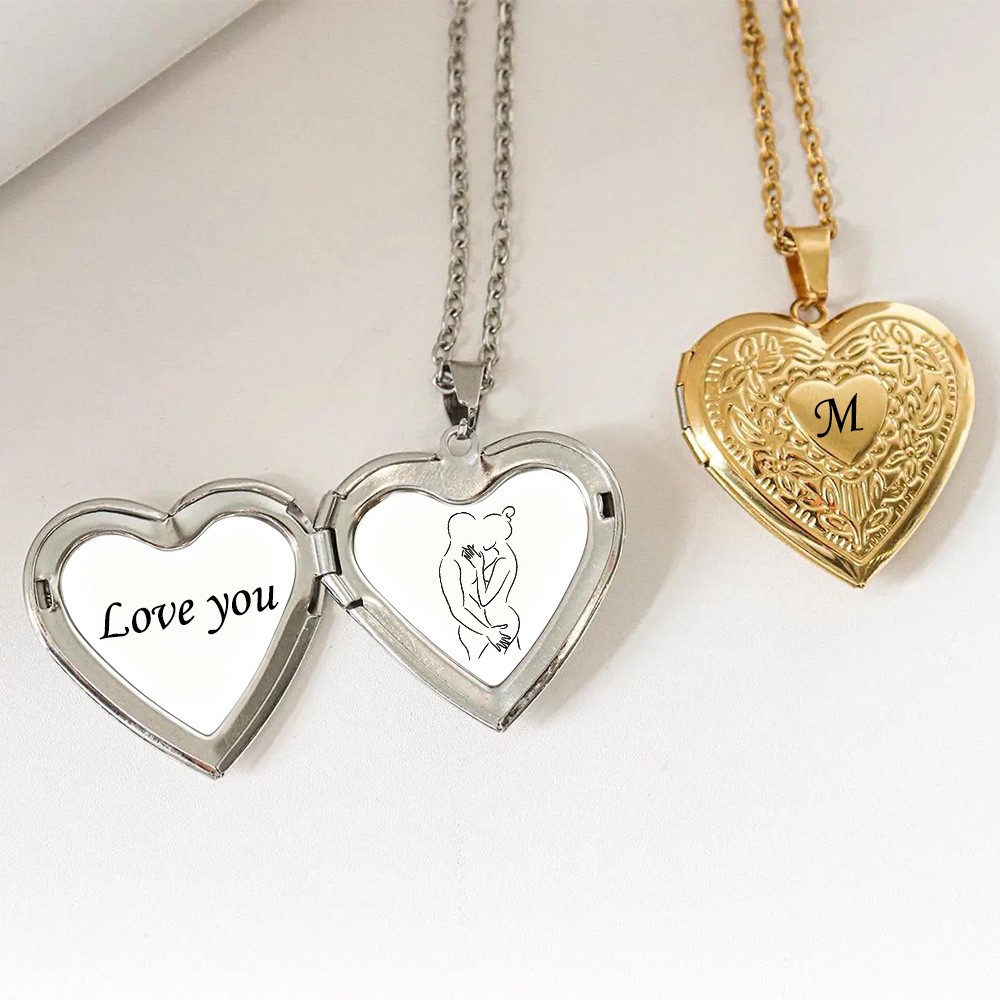 Personalized Heart Locket Necklace with Your Spicy Photo for Her