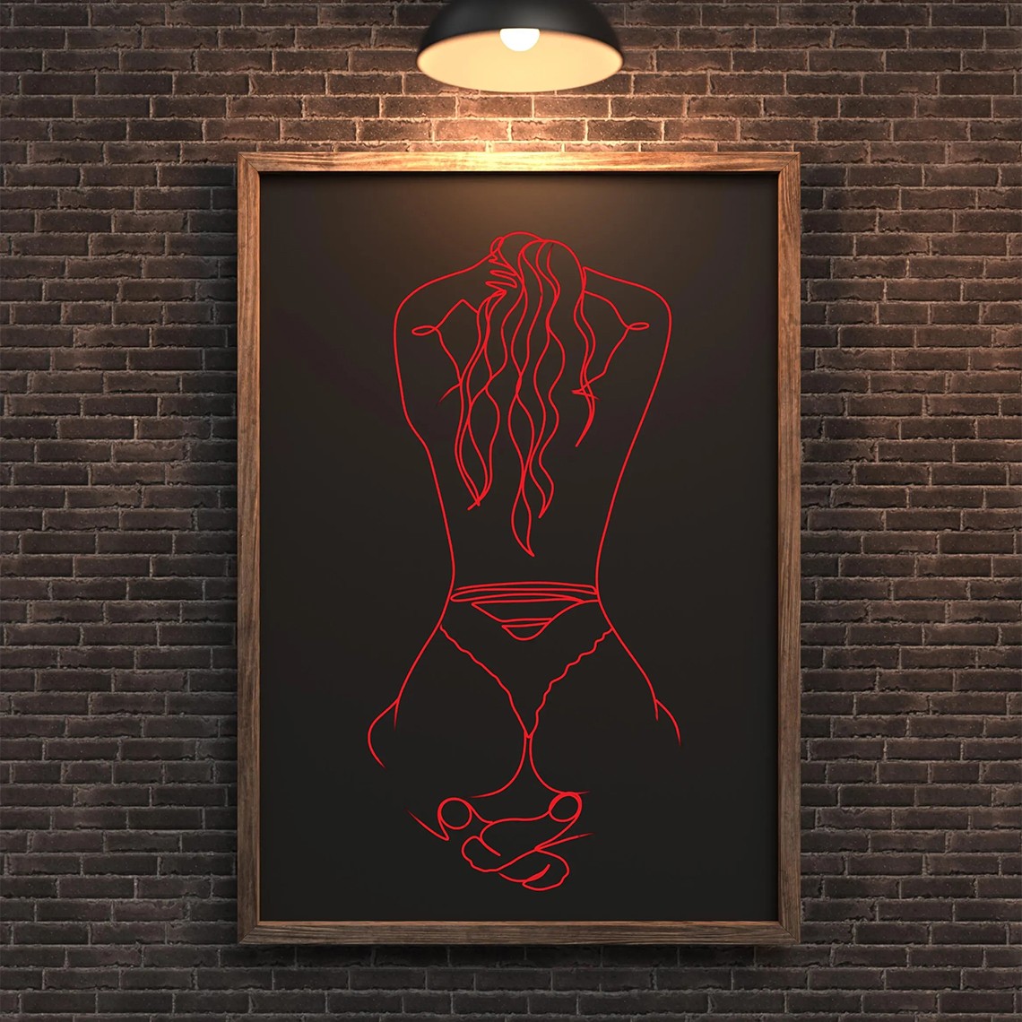 Custom Spicy Intimate Line Portrait Wall Art Home Decor for Your Lover