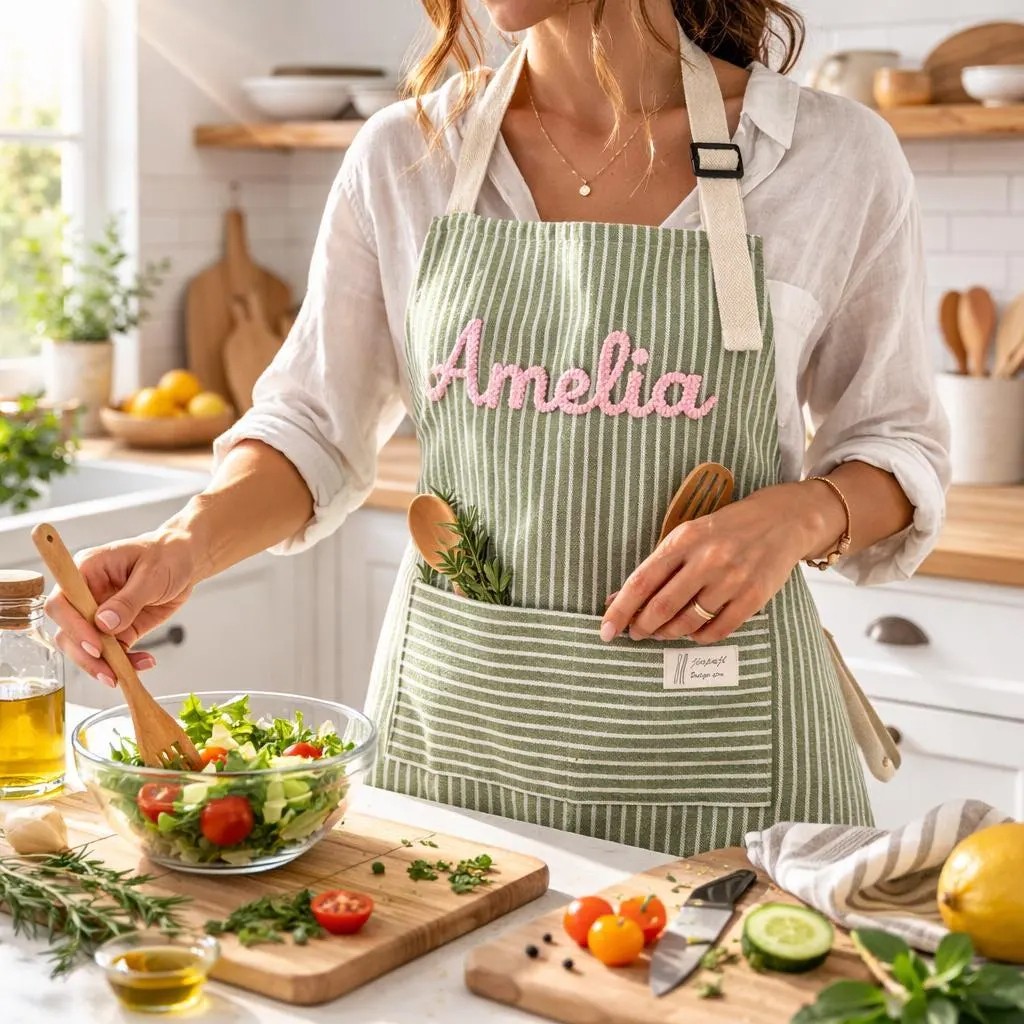 Custom Cooking Apron With Pocket, Personalized Kitchen Apron, Kitchen Apron, Gift For mom