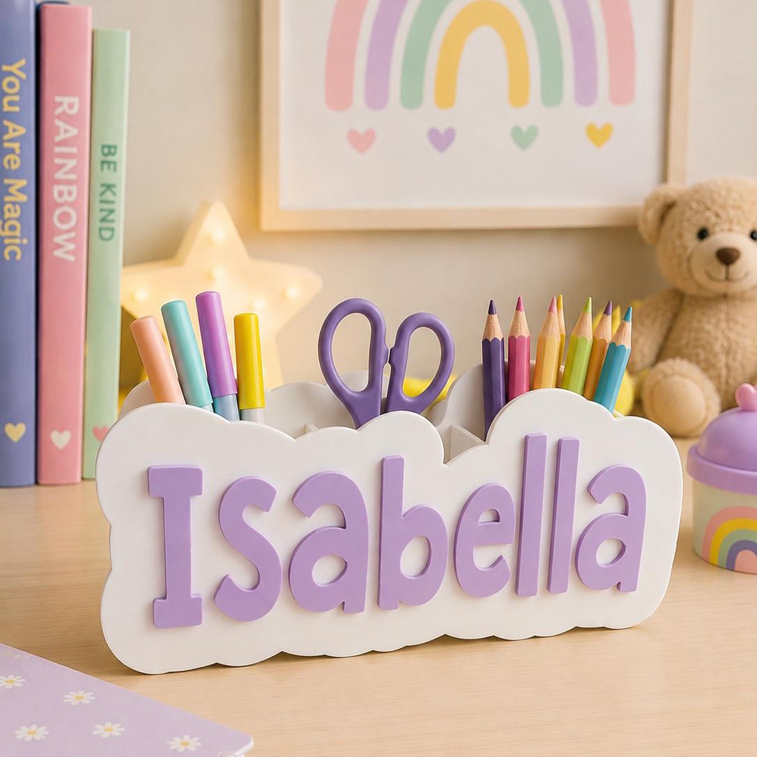 Personalized Name Desk Organizer 3D Printed Pencil Holder