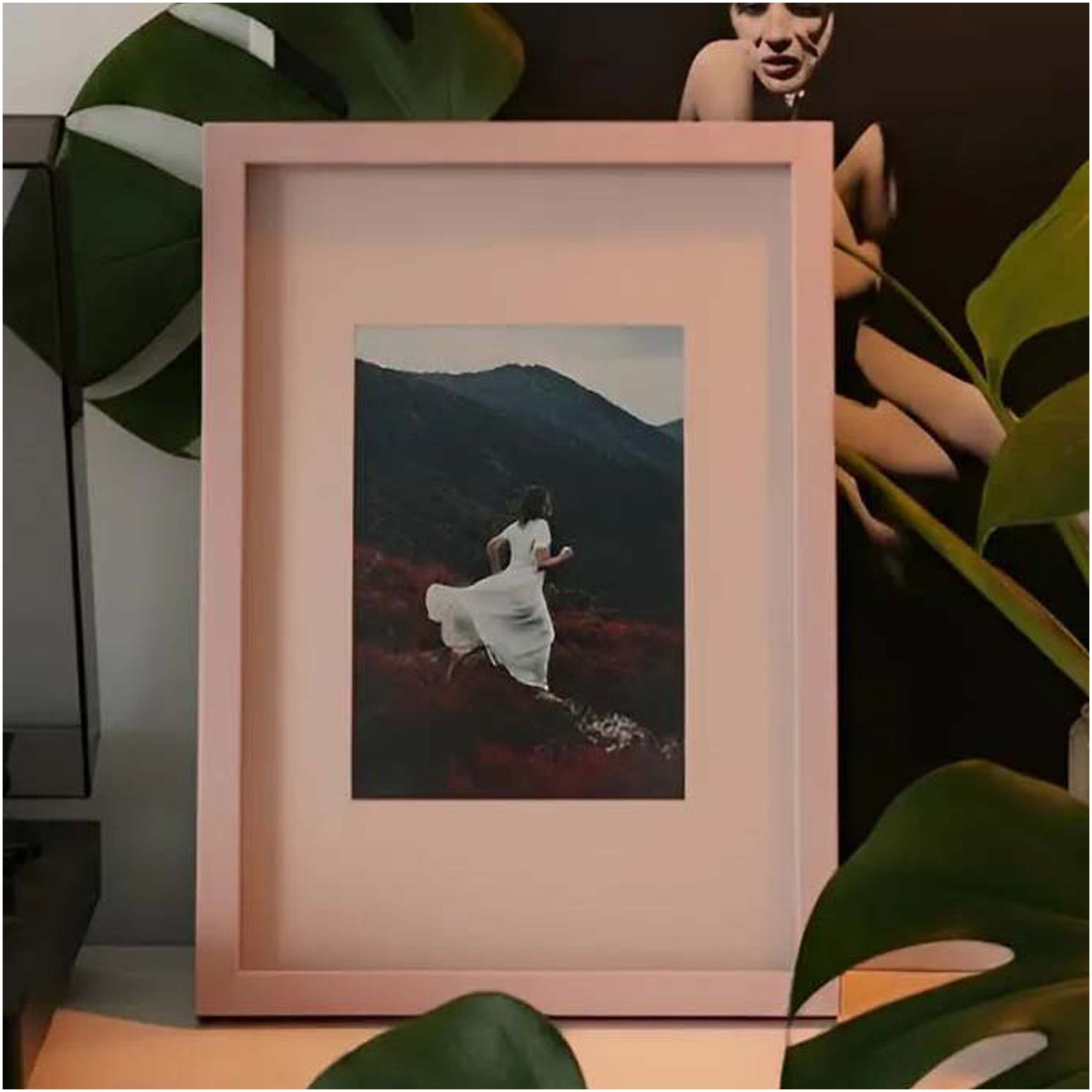 Custom Monochrome Photo Frame Minimalist Style Custom Photobooth Strip Frame Off Center Mat Opening Personalized Photo Frame Gift