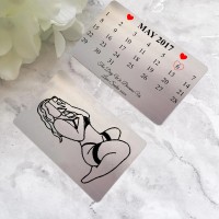Custom Metal Spicy Photo Wallet Card With Special Date for Your Boyfriend Husband