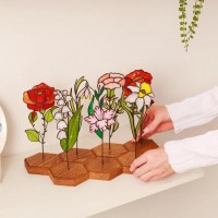 Stained Glass Flowers with Stake Mother Day Gift Spring Decoration