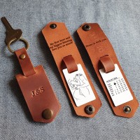 Custom Leather Keychain for Couples with Spicy Photo