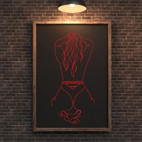 Custom Spicy Intimate Line Portrait Wall Art Home Decor for Your Lover