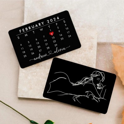 Custom Metal Spicy Photo Wallet Card With Special Date for Your Boyfriend Husband