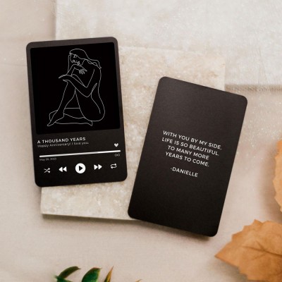 Custom Metal Spicy Wallet Card with Your Love Music for Him