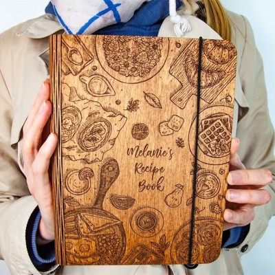 Personalized Family Wooden Recipe Book Mother's Day Gift