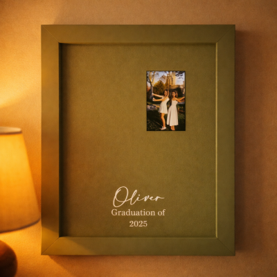 Graduation Photo Engraving Frame Custom Monochrome Picture Frame Minimalist Style Custom Monochromatic Photo Frame Modern Colorful Off Center Wall Decor