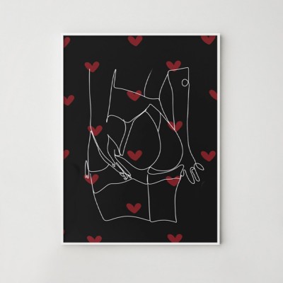 Custom Spicy Intimate Line Portrait Wall Art Home Decor