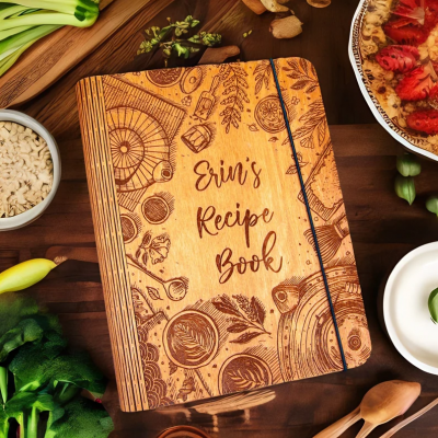 Personalized Family Wooden Recipe Book Mother's Day Gift