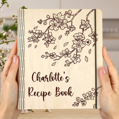 Personalized Family Wooden Recipe Book Mother's Day Gift