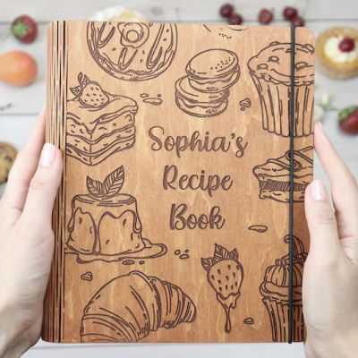Personalized Family Wooden Recipe Book Mother's Day Gift