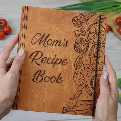 Personalized Family Wooden Recipe Book Mother's Day Gift