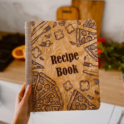 Personalized Family Wooden Recipe Book Mother's Day Gift