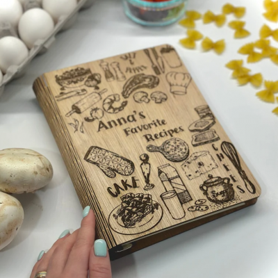 Personalized Family Wooden Recipe Book Mother's Day Gift