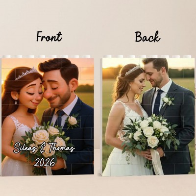 Personalized 3D Cartoon Portrait Puzzle Blocks Gift For Valentine's Day