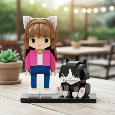 Personalized Brick Figures With Pets Best Christmas Gift For Family