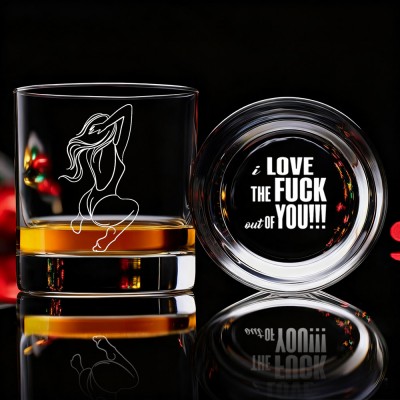 Personalized Handwriting Whiskey Glass With Spicy Photo Best Gift For Couple