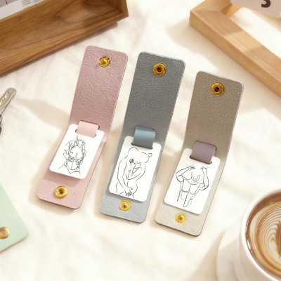 Custom Leather Keychain for Couples with Spicy Photo