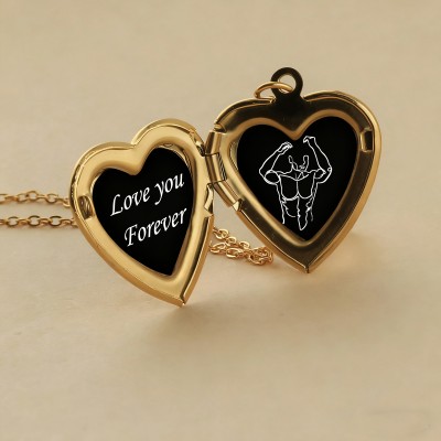 Personalized Heart Locket Necklace with Your Spicy Photo for Her