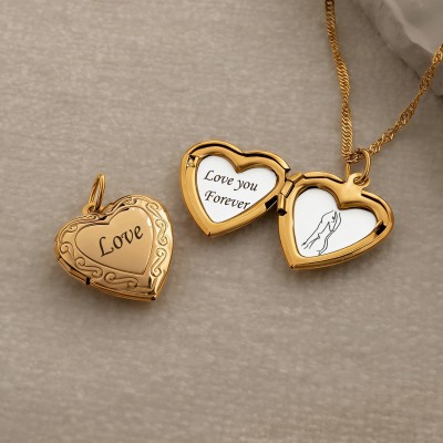 Personalized Heart Locket Necklace with Your Spicy Photo for Her