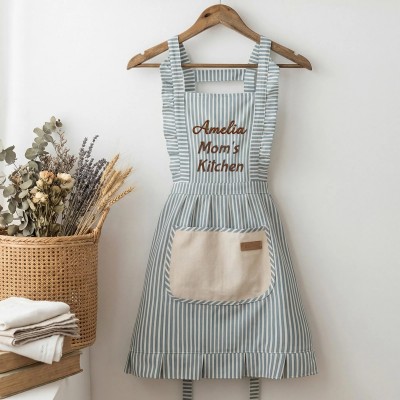 Personalized Embroidered Apron with Name,Best Mothers Day Gift for Mom and Grandma