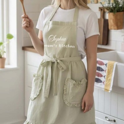 Personalized Embroidered Apron Ruffle Gift Best Mother's Day Gifts