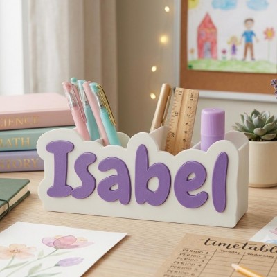 Personalized Name Desk Organizer 3D Printed Pencil Holder