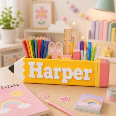 Personalized Name Desk Organizer 3D Printed Pencil Holder