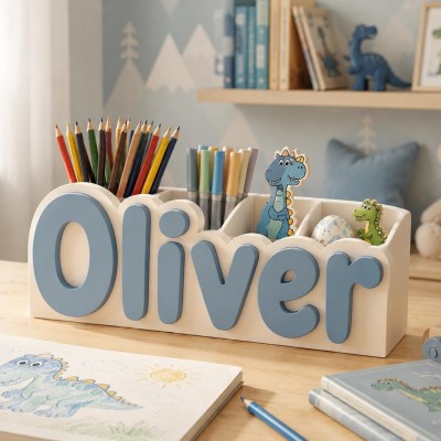 Personalized Name Desk Organizer 3D Printed Pencil Holder
