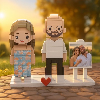 Personalized Brick Figures With Pets Best Christmas Gift For Family