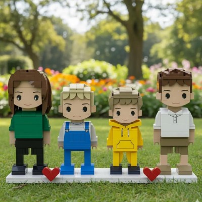 Personalized Brick Figures With Pets Best Christmas Gift For Family