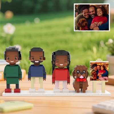 Personalized Brick Figures With Pets Best Christmas Gift For Family