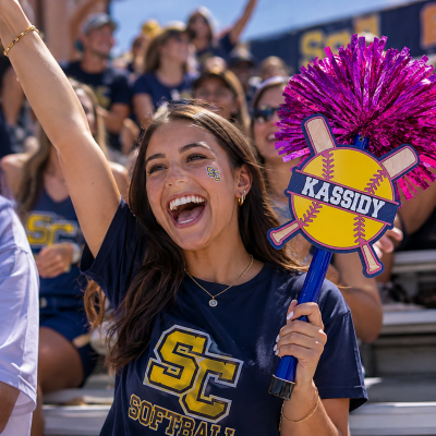 Softball Noise Maker PomPom Stick - Pompom Sign – Personalized Spirit Gear