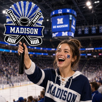 Personalized Ice Hockey Pompom Stick | Custom Hockey Spirit Stick